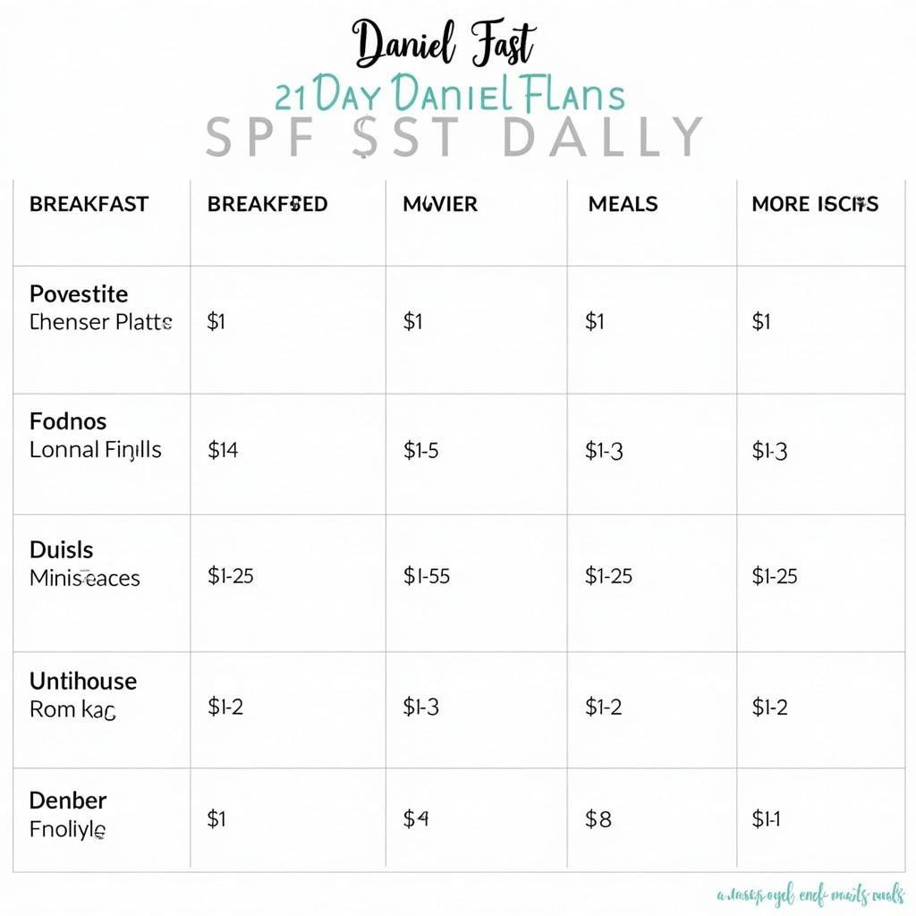 21 Day Daniel Fast Meal Plan