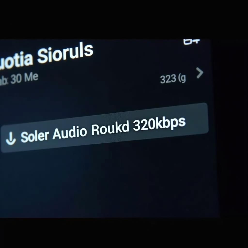 Music Player Displaying 320kbps Audio