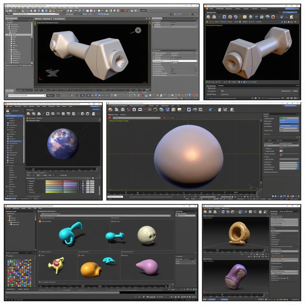 Popular 3D modeling software interfaces