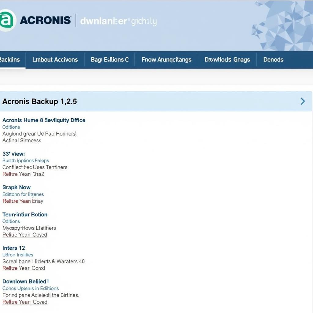 Acronis Backup Download Page