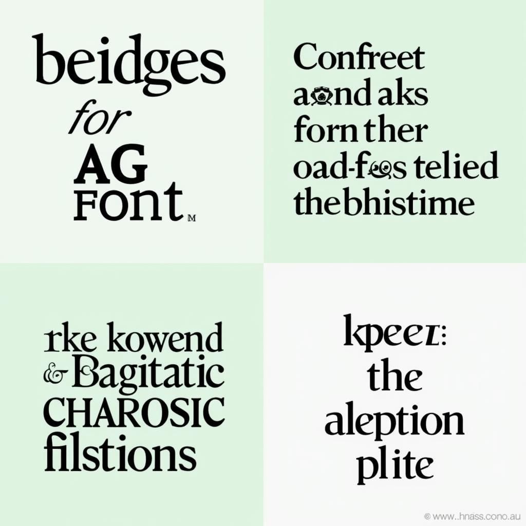 AG Font Pairing Examples