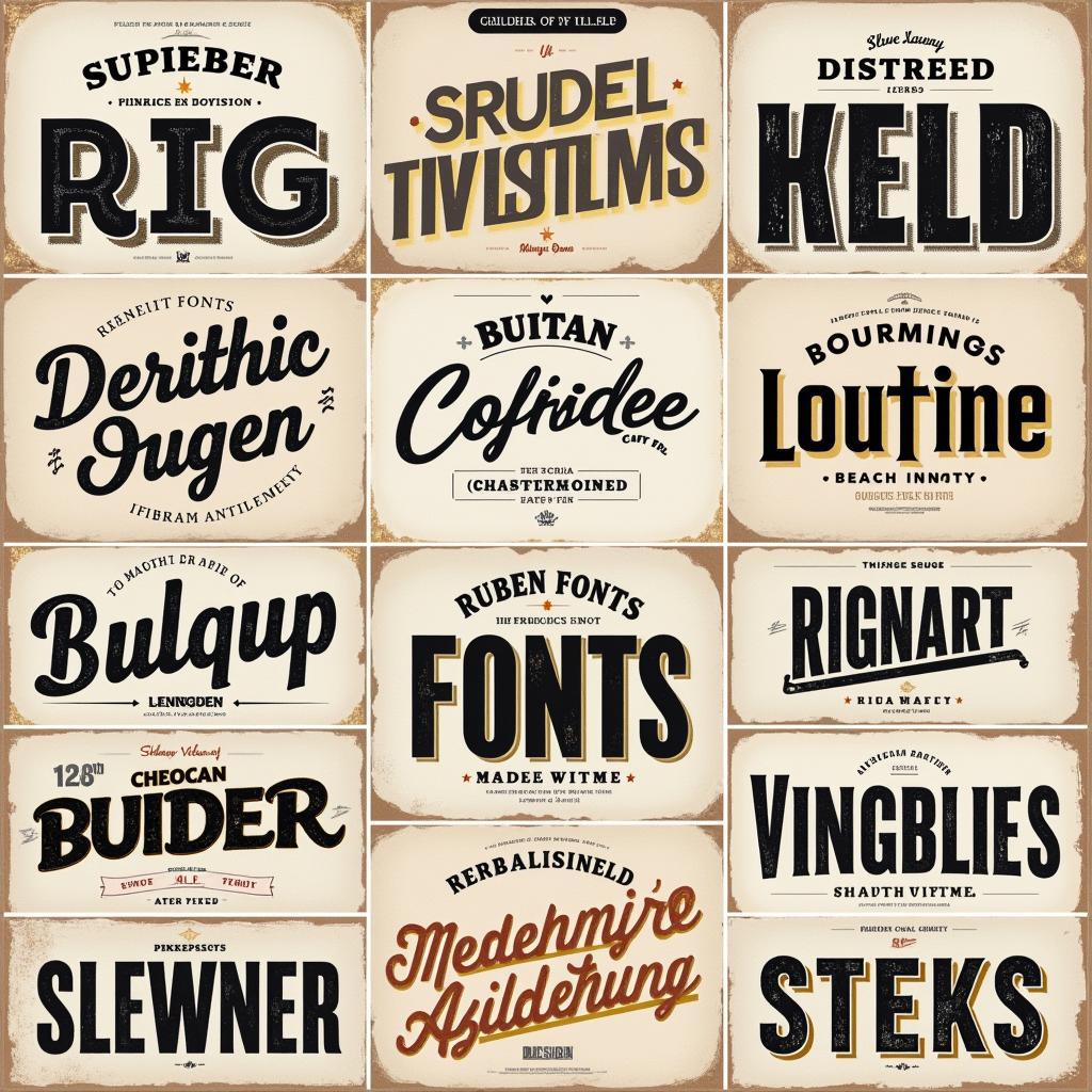 Examples of Authority Aged Fonts