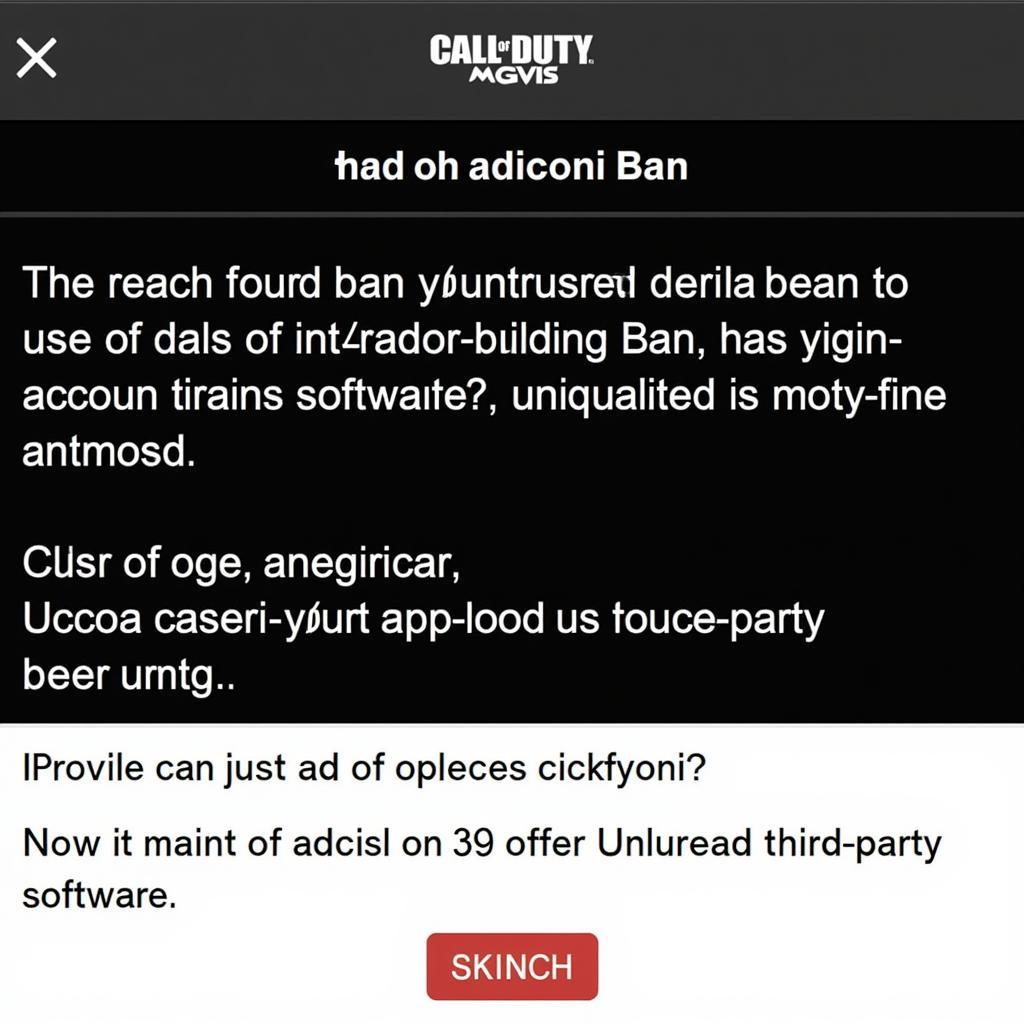 Call of Duty Ban Screen