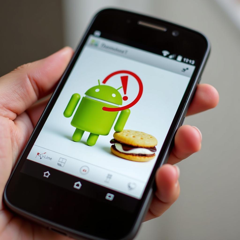 Android 4.0 Ice Cream Sandwich Warning Sign