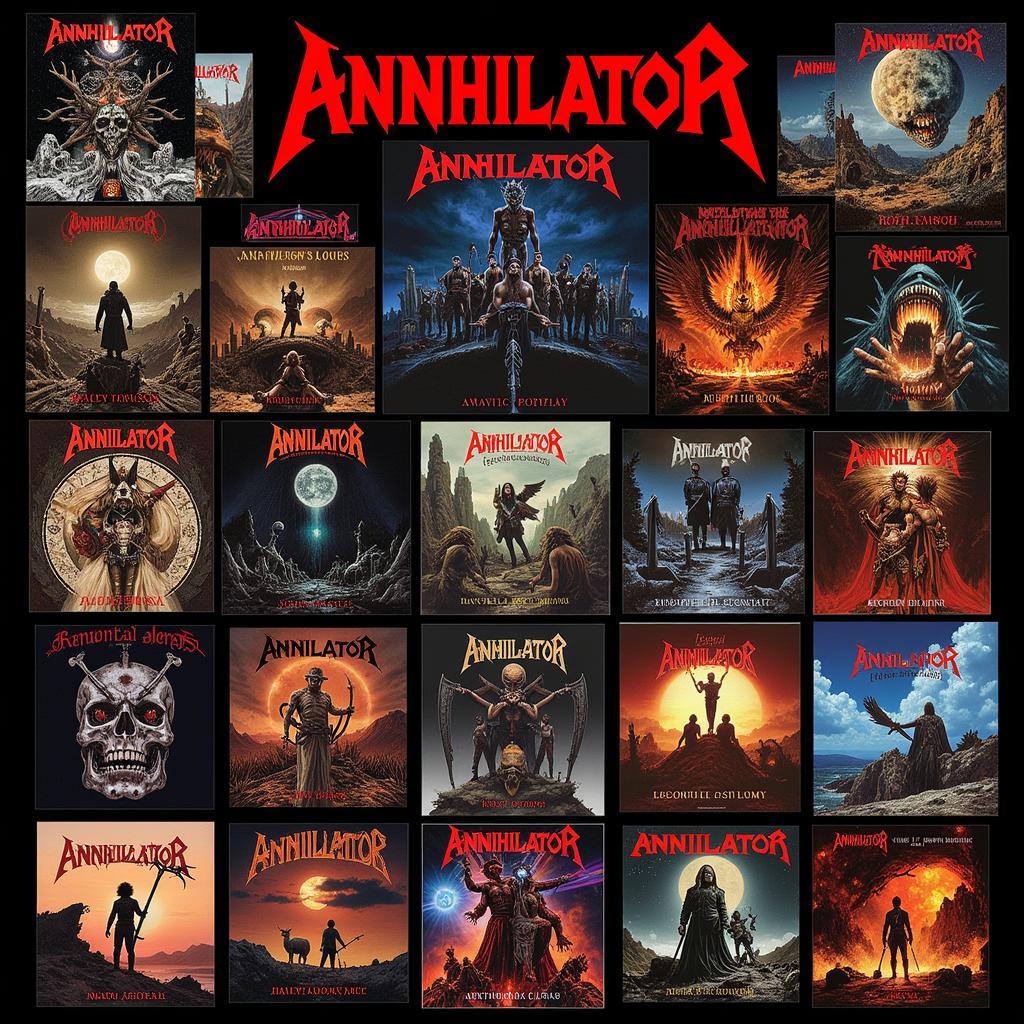 Annihilator album covers collage