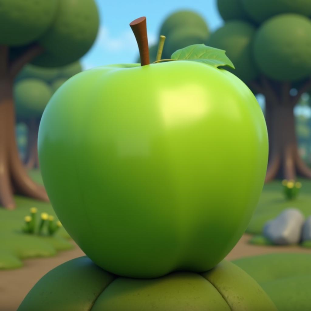 3D model of an apple used in a game scene