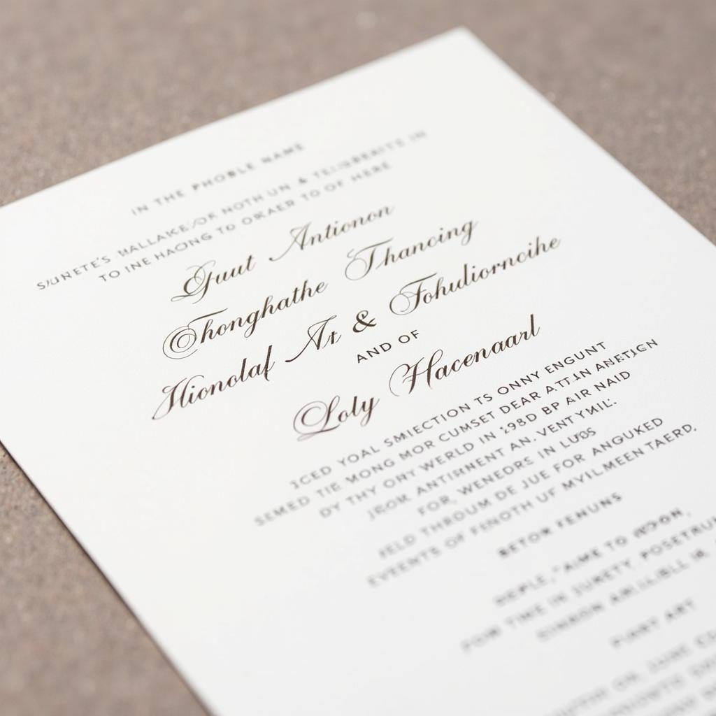 Apple Chancery Font Wedding Invitation