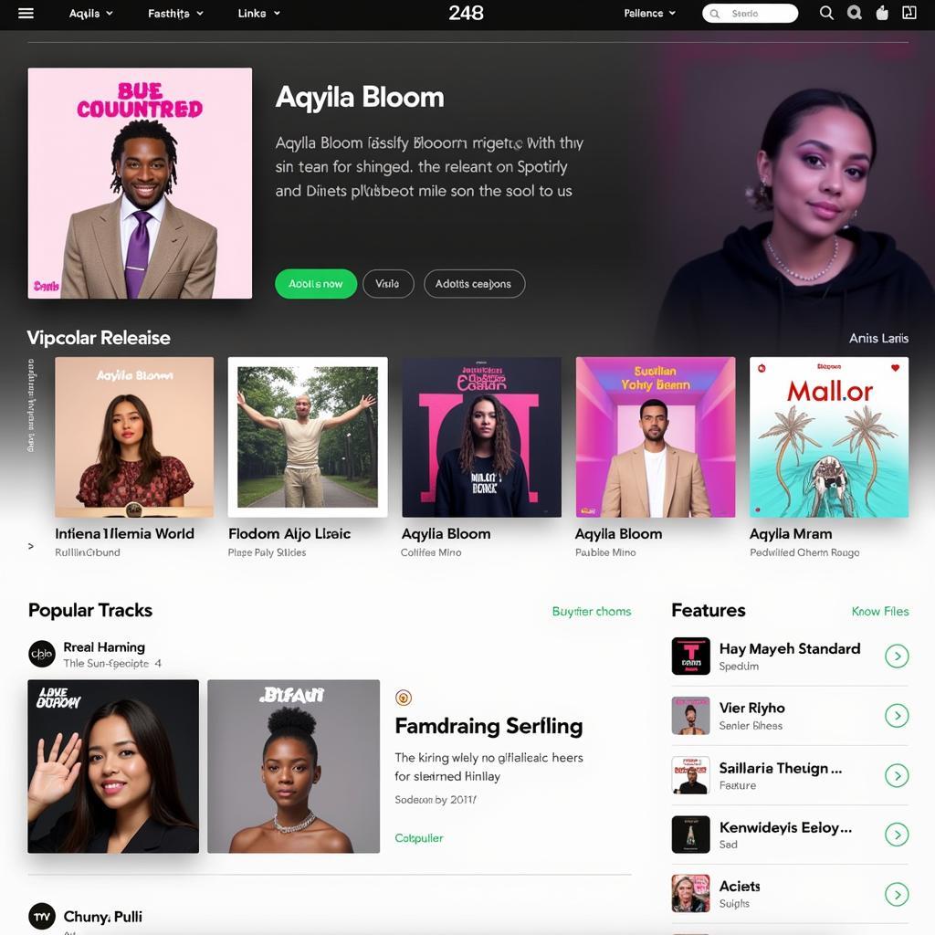 Aqyila Bloom's Music Profile on a Popular Streaming Platform