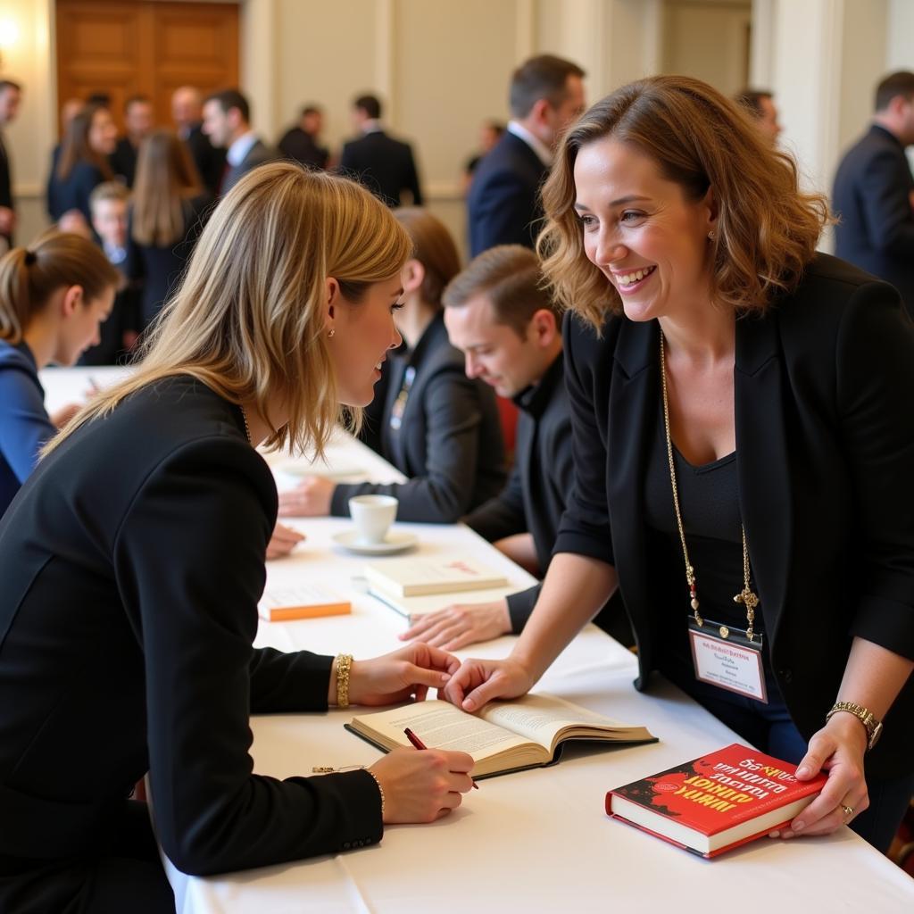 author signing books for fans