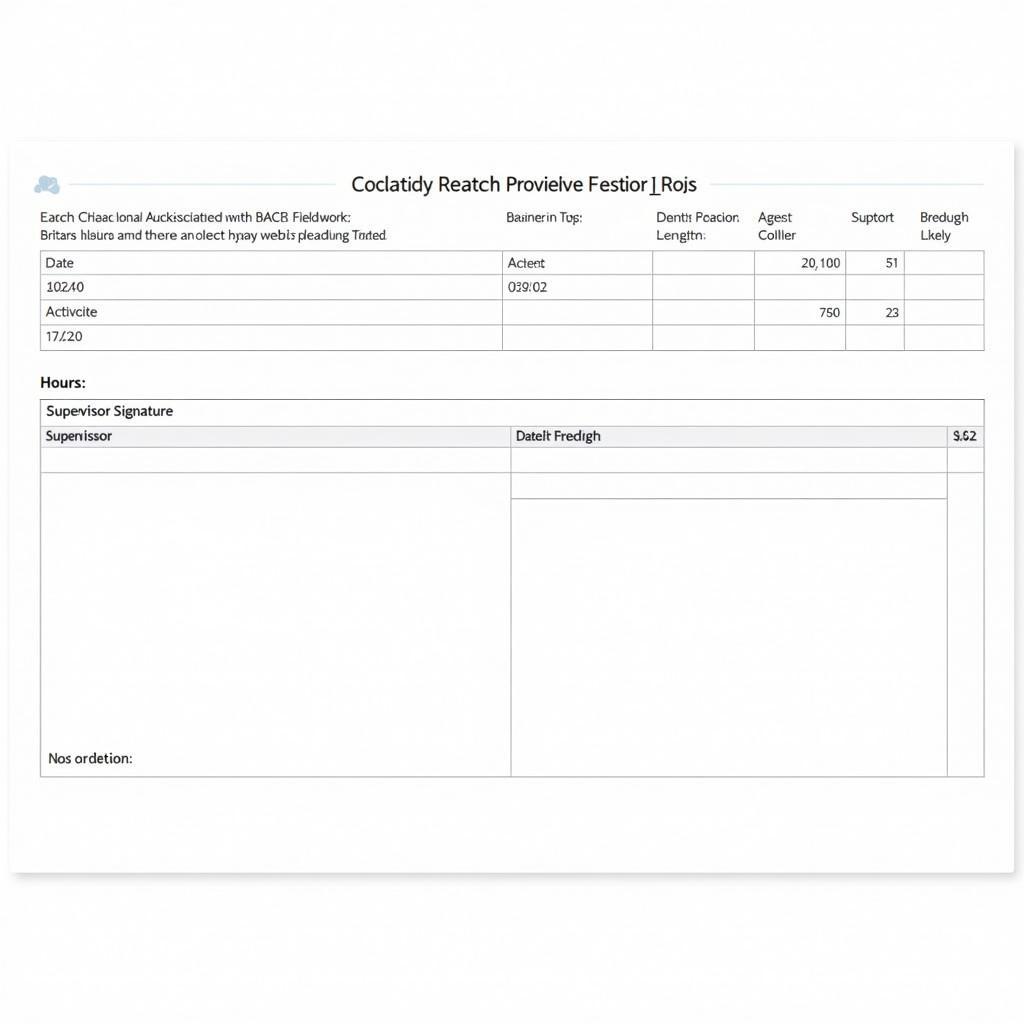 BCBA Fieldwork Tracker Excel Template