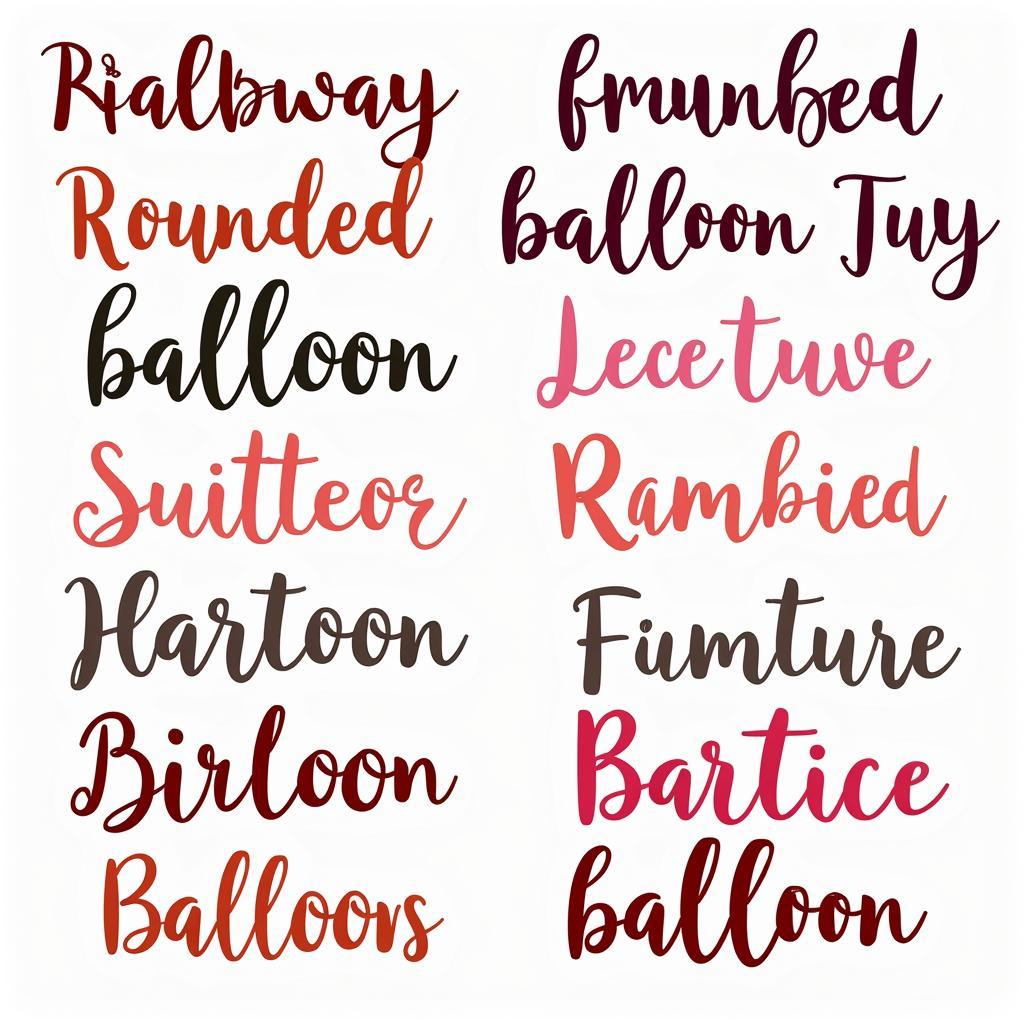 Various Balloon Font Styles