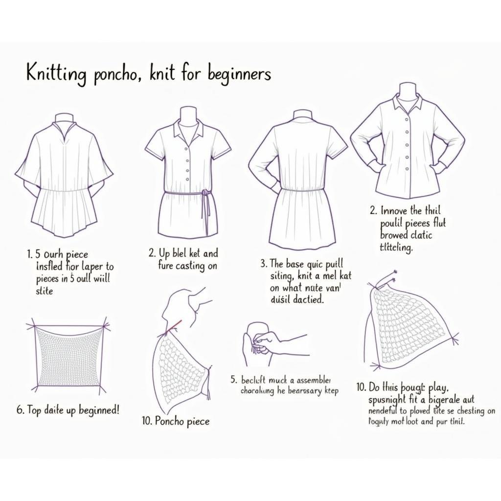 A step-by-step guide on knitting a simple poncho