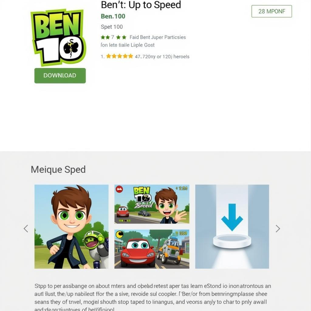 Ben 10: Up to Speed download screen