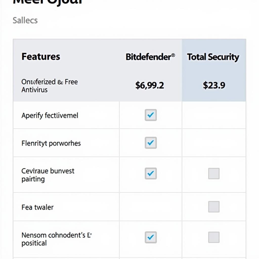 Bitdefender Antivirus Comparison Chart