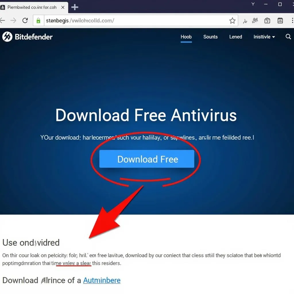 Bitdefender Free Antivirus Download Button