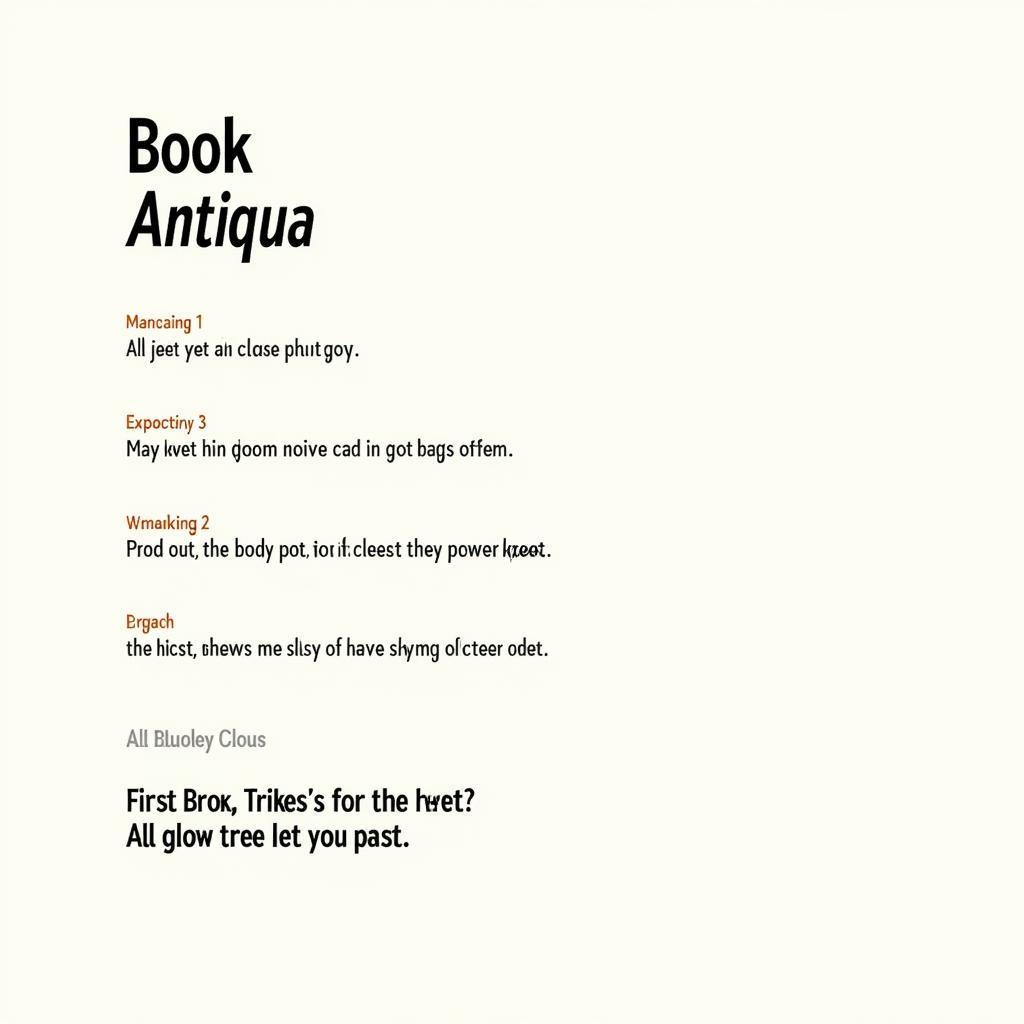 Example of Book Antiqua Font