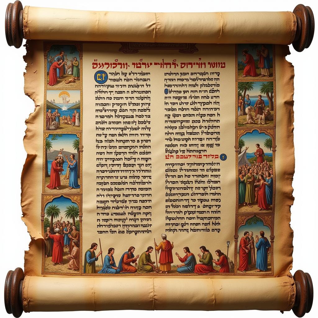 Ancient Scroll Depicting Biblical Events