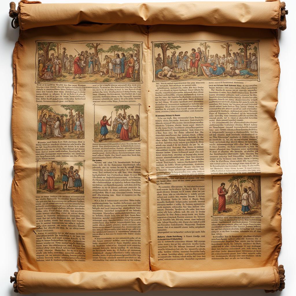 Ancient Scroll Depicting Biblical Story