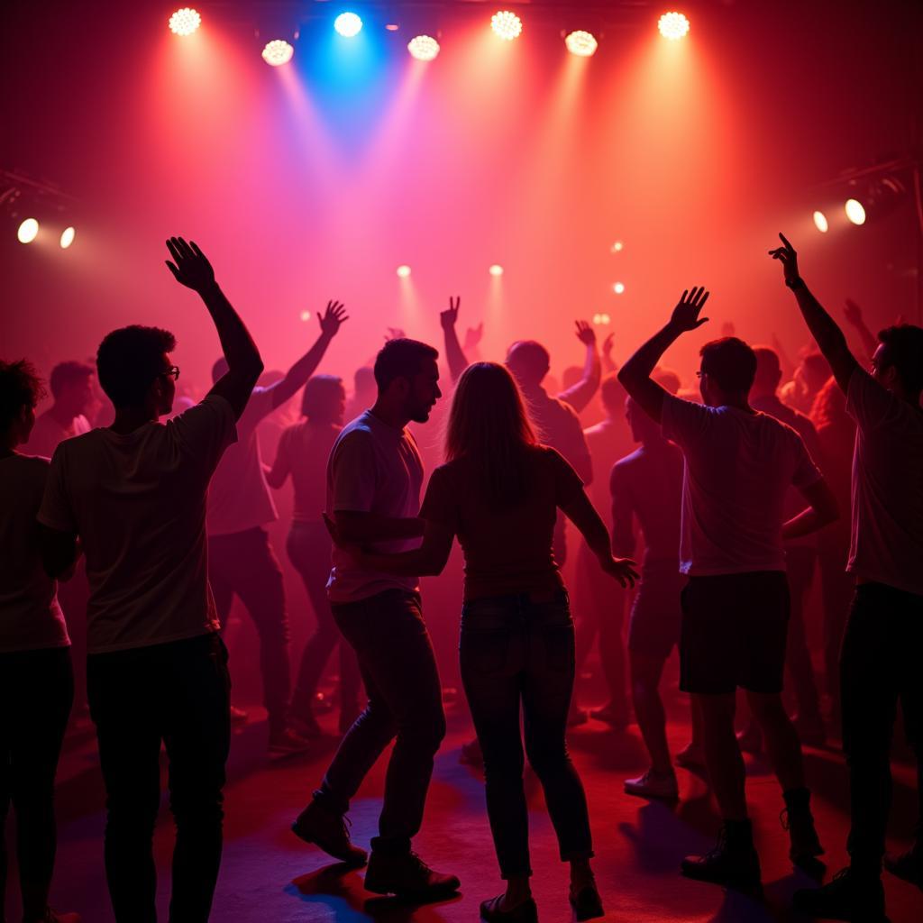 People dancing at a Brazilian funk party