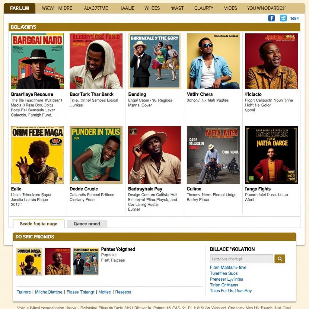 Screenshot of a website dedicated to Brazilian funk music