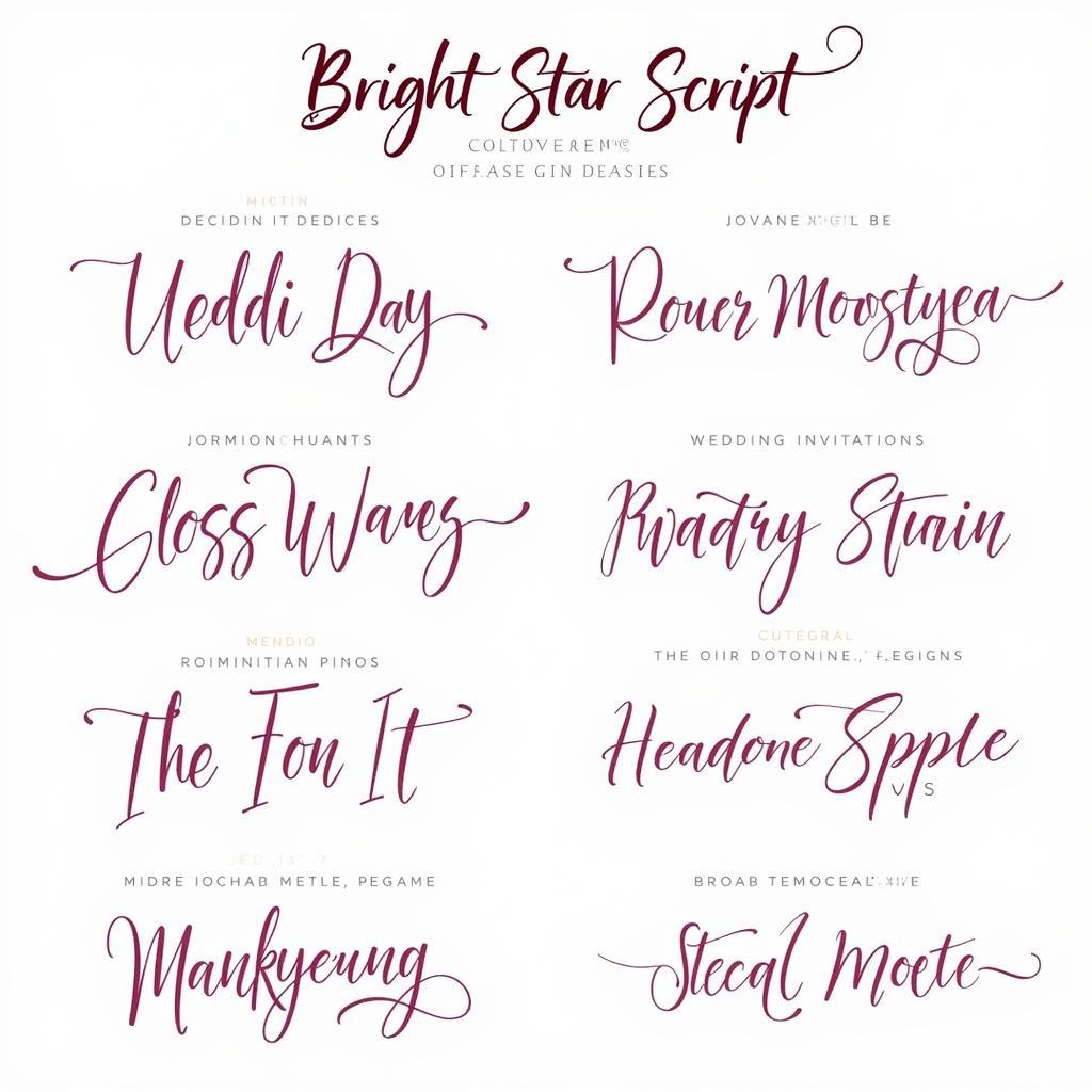 Bright Star Script Font Example