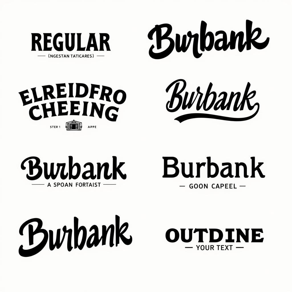 Burbank font examples in different weights and styles