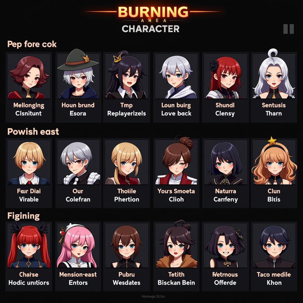 Burning Betrayal 2023 Characters