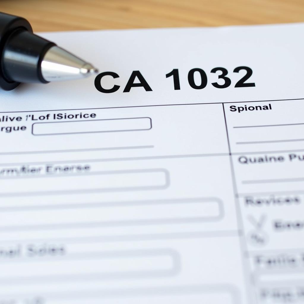 CA-1032 Form Sample