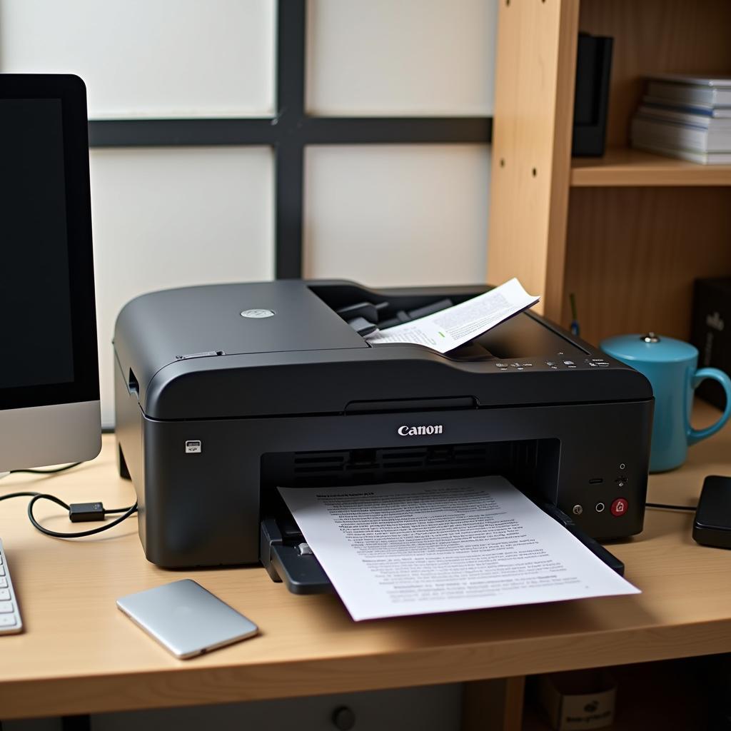 Canon MF6100 printer successfully printing a document