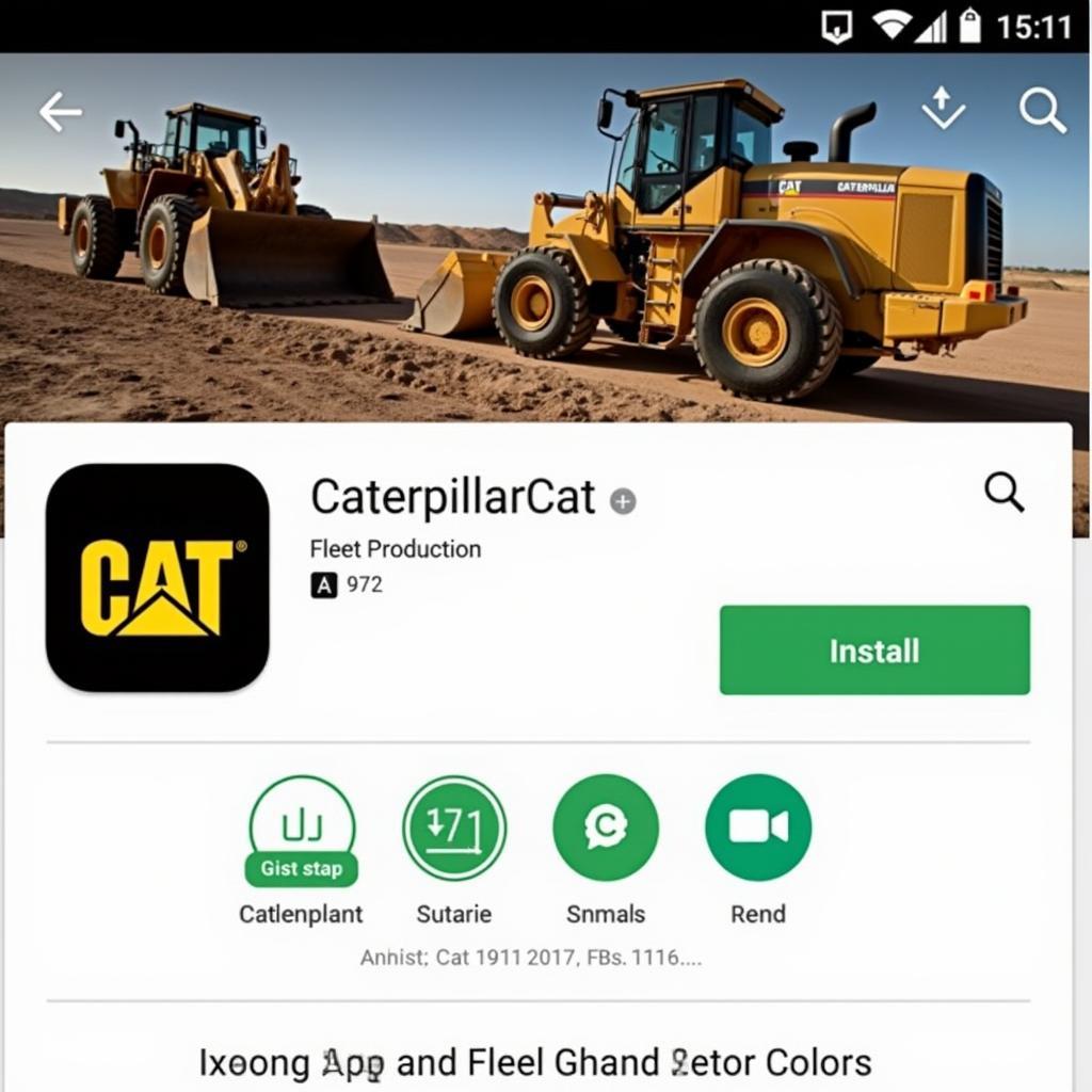 Caterpillar Fleet Production app download page