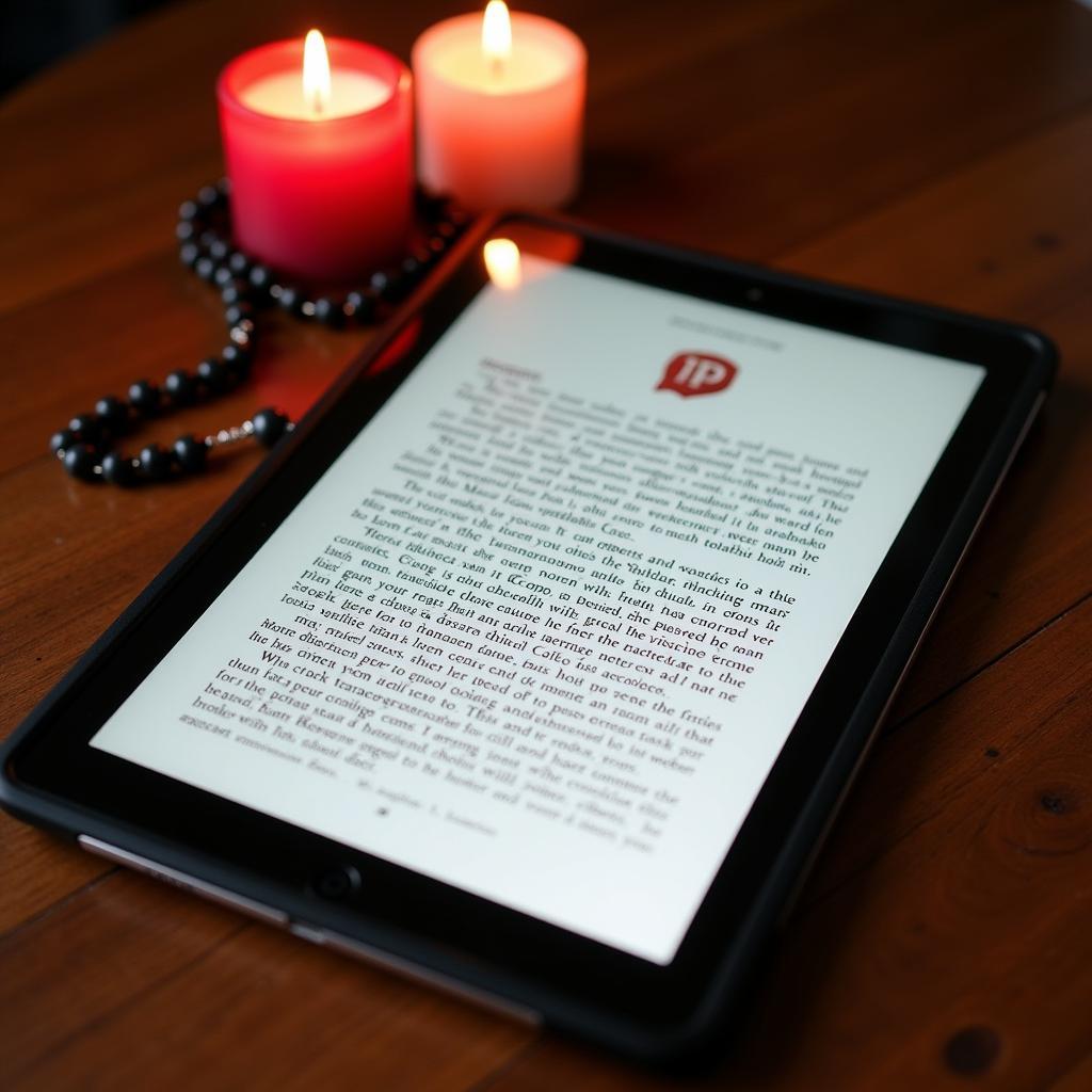 Catholic Missal PDF on a tablet