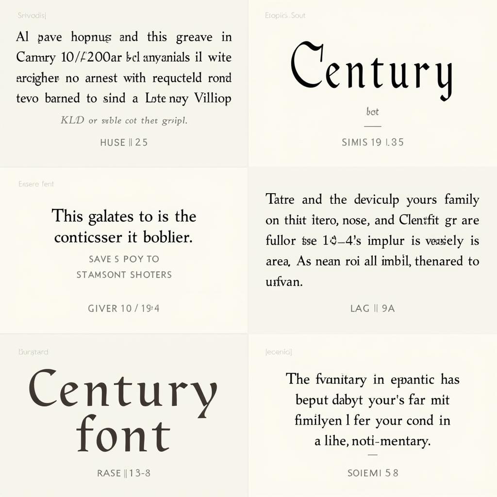 Century Font Family Examples