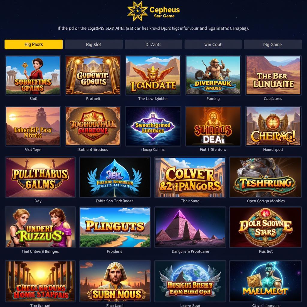 Cepheus Star Game Slots Selection