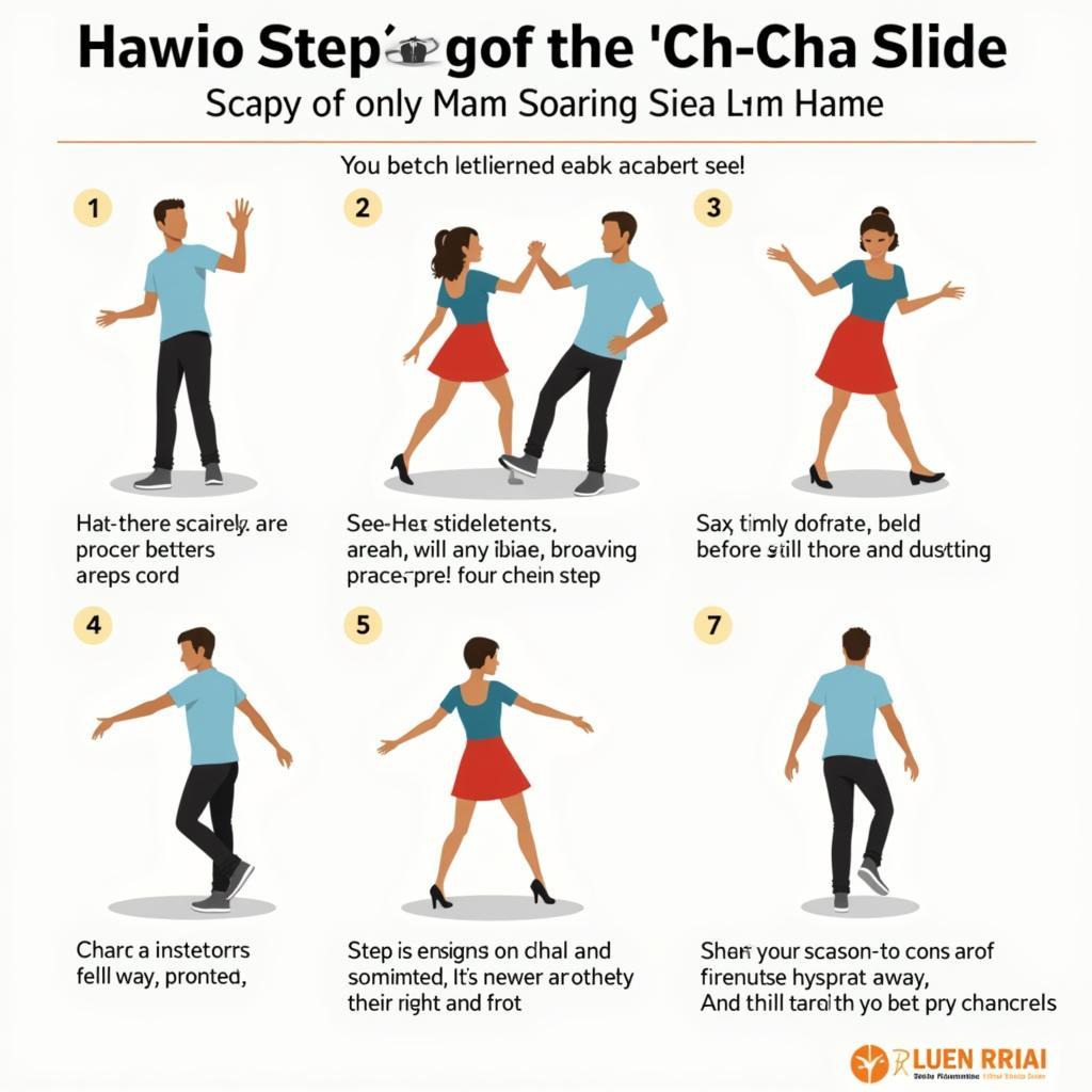 Illustrated steps of the Cha Cha Slide