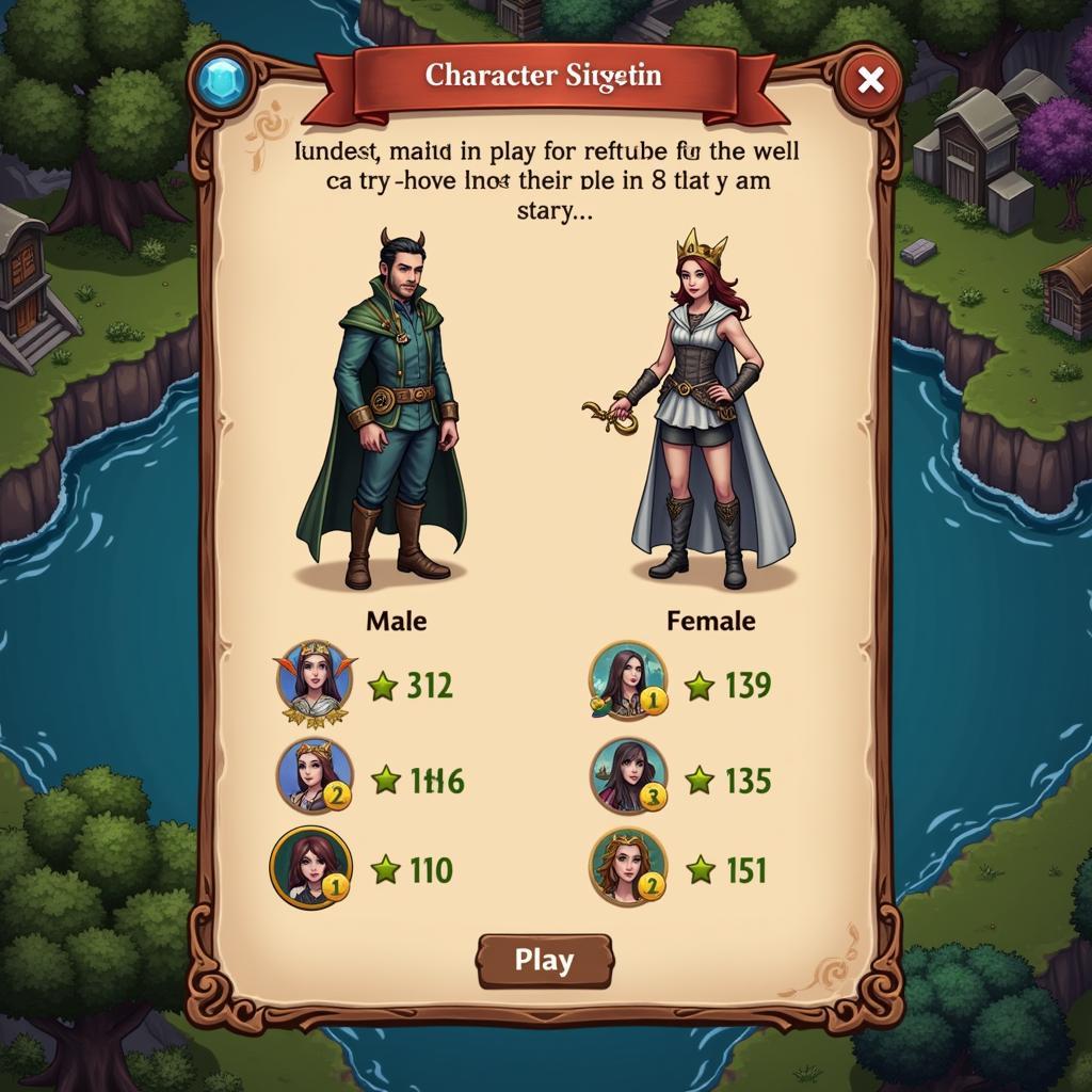 Changeling Tale character selection screen