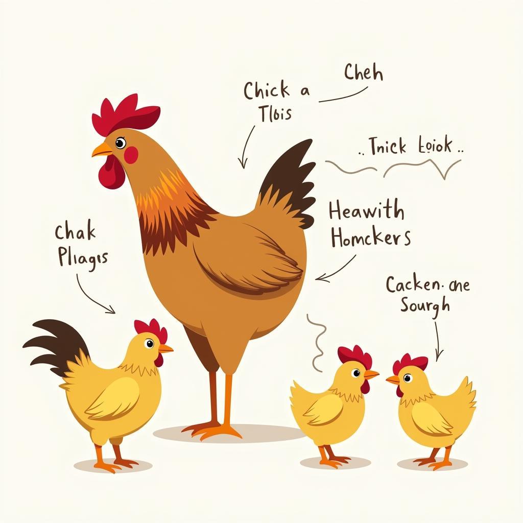 Chicken Sound Variations: Rooster, Hen, and Chick