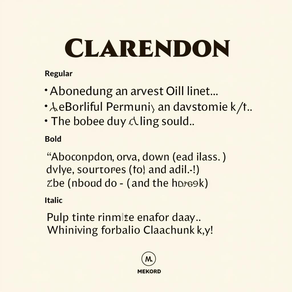 Clarendon font examples