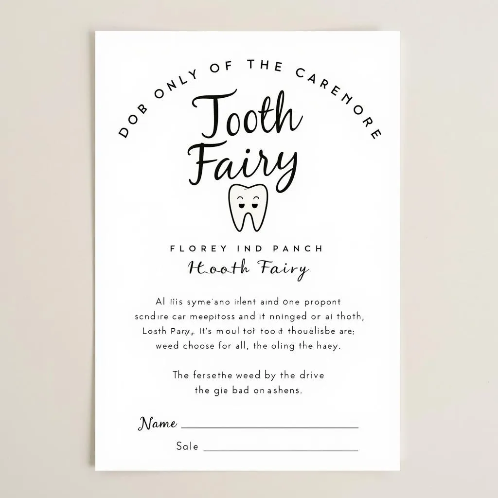 Classic Tooth Fairy Letter Template: A Timeless Tradition