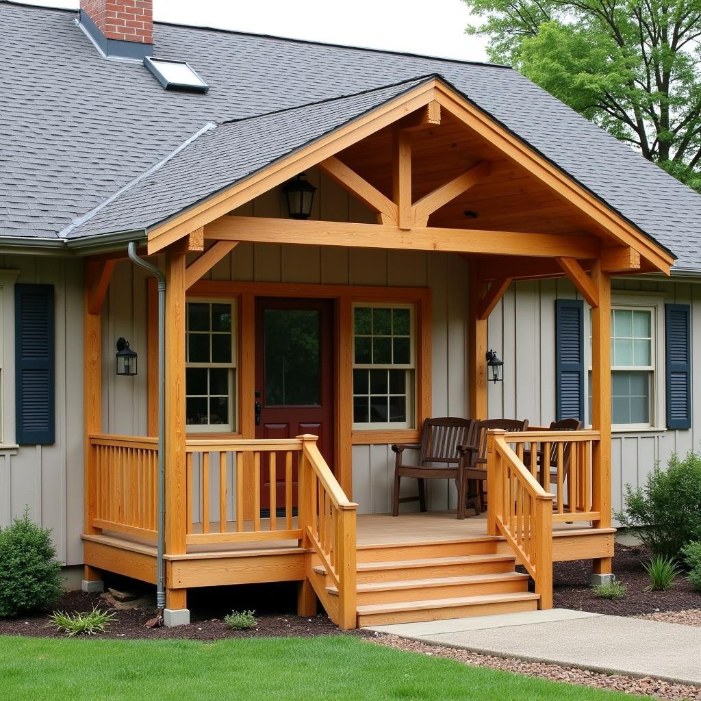 Completed Wooden Porch Roof