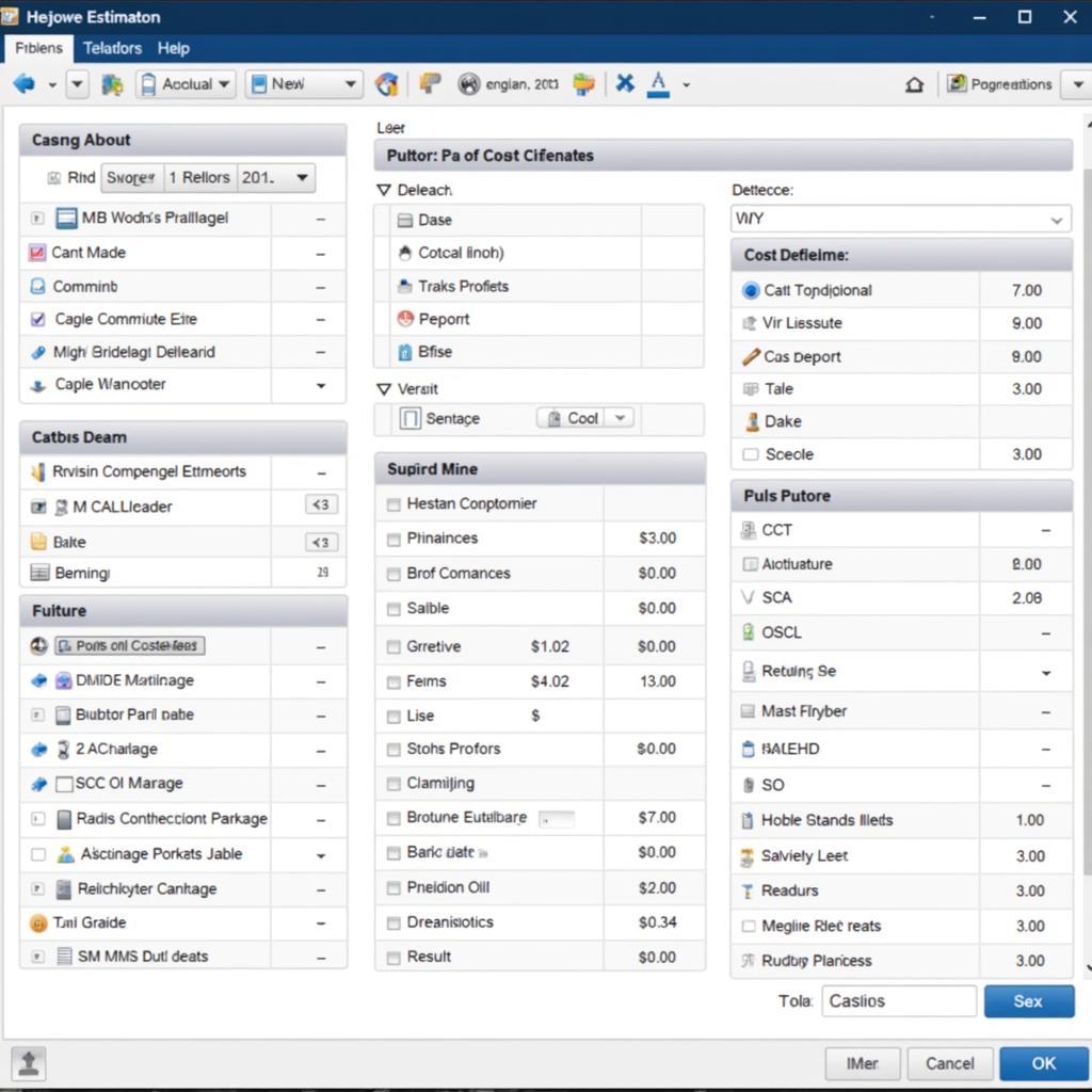 Construction Estimating Software Interface