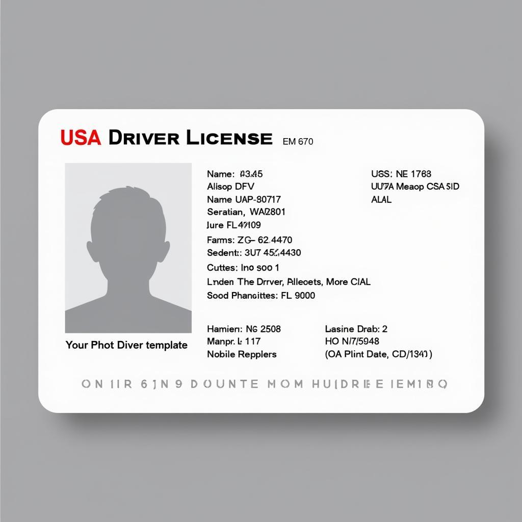 Customized USA Drivers License Template