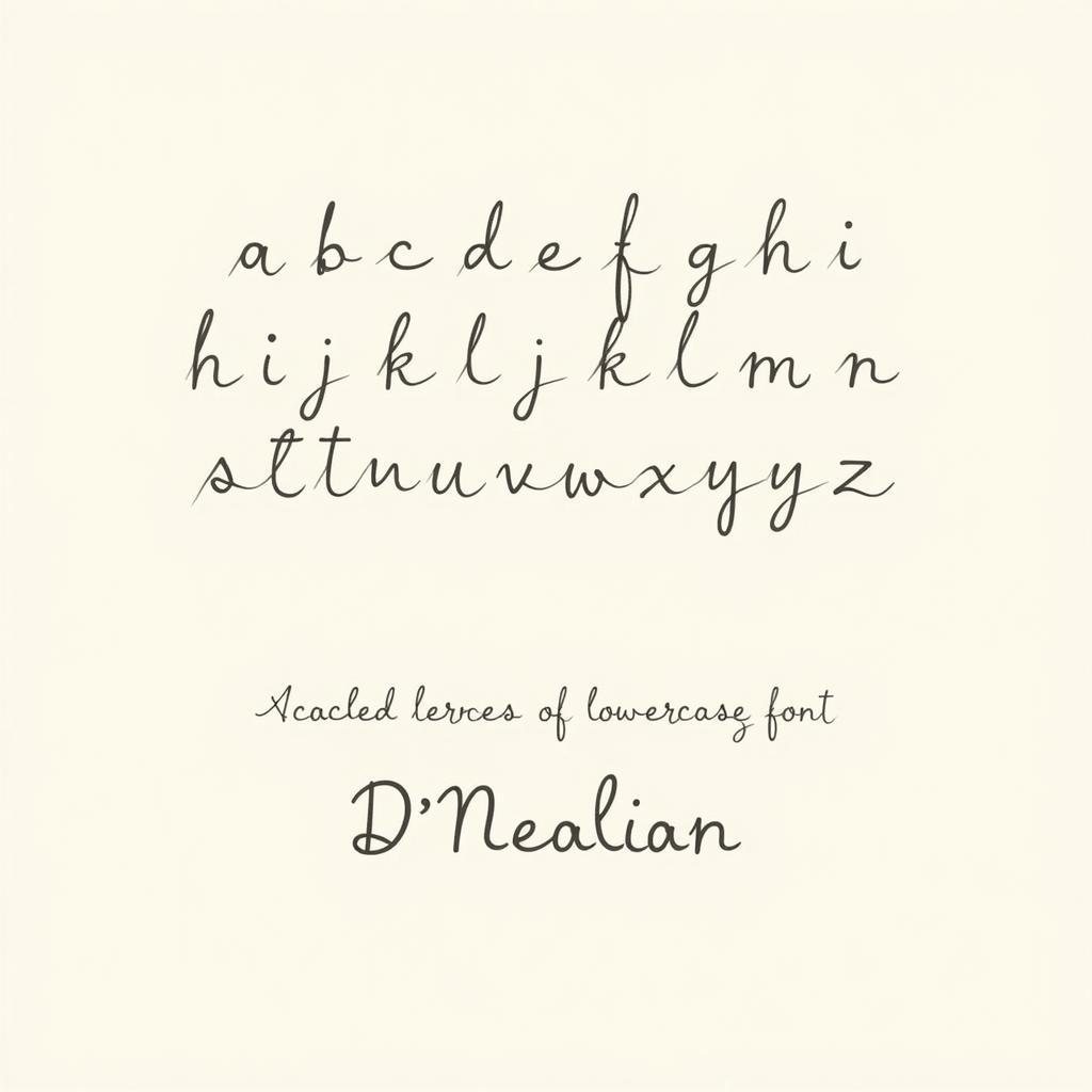 Example of D'Nealian Font