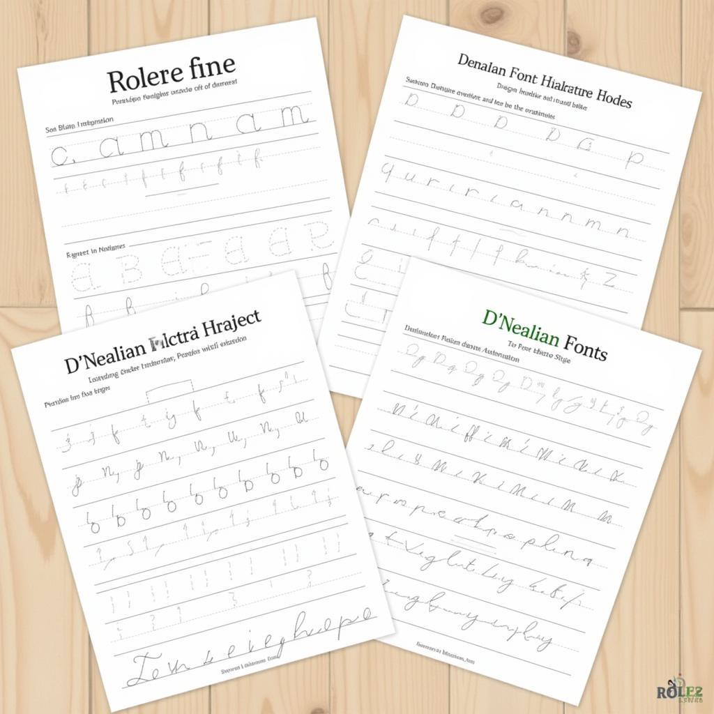 D'Nealian Font Practice Sheets