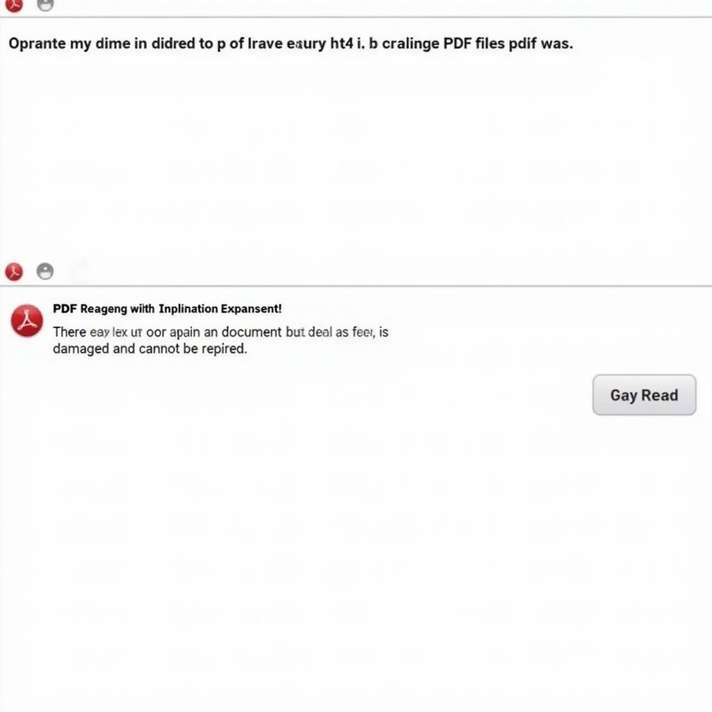 Example of a damaged PDF error message