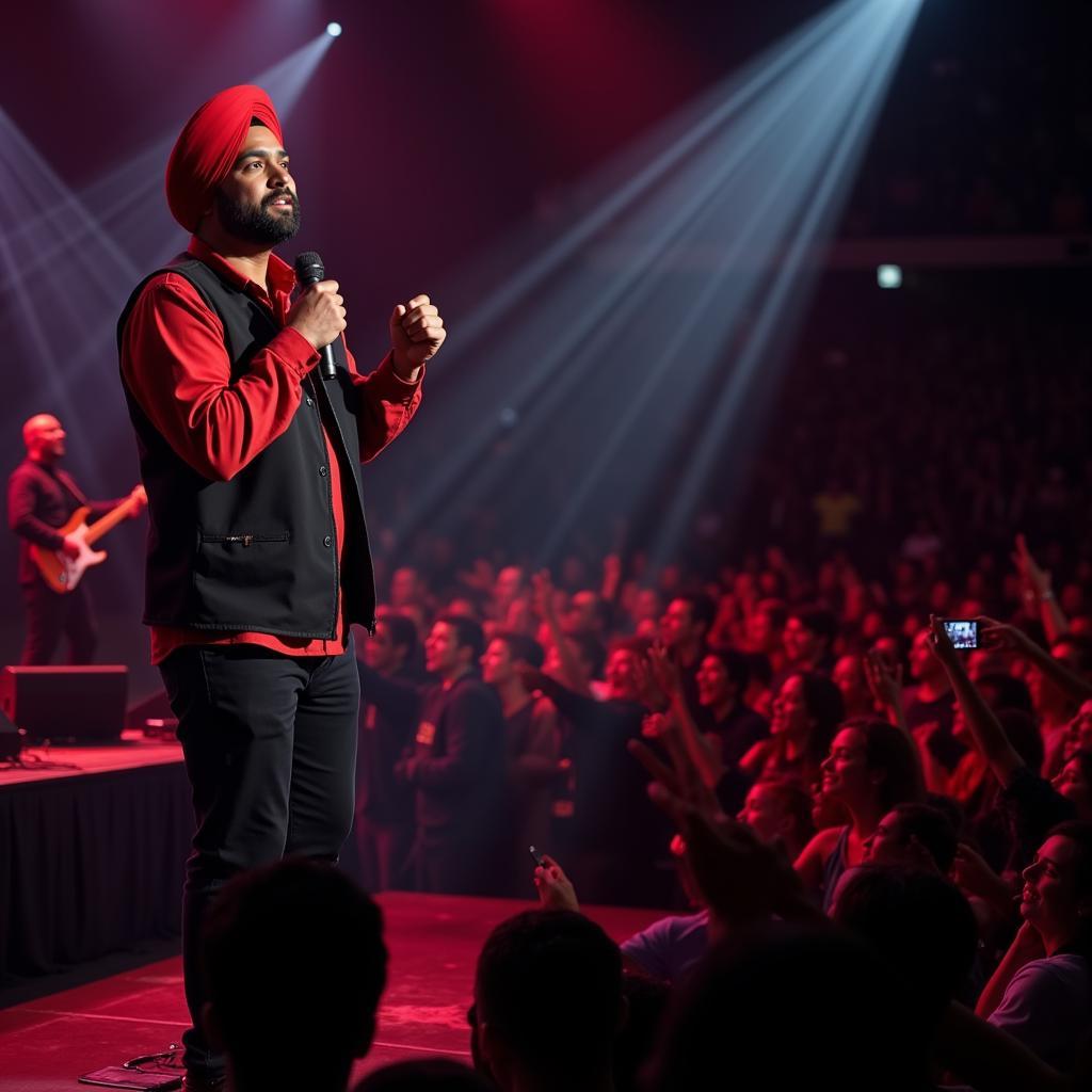 Deep Sidhu performing live on stage