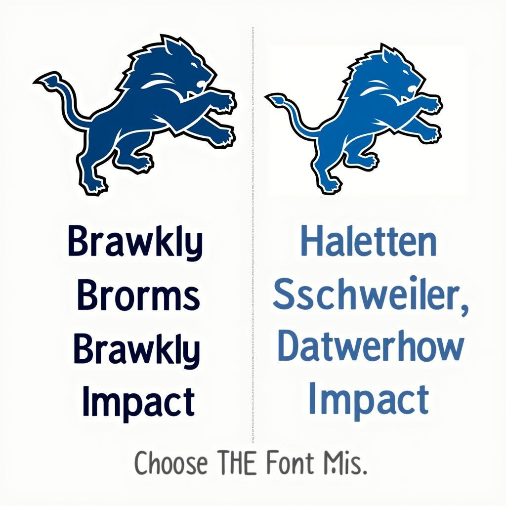 Detroit Lions Font Comparison