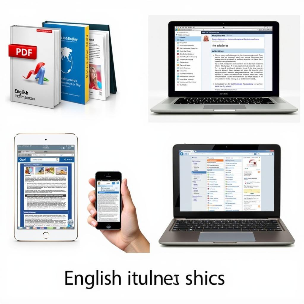 Diverse English Learning Resources Including PDF Books and Online Tools