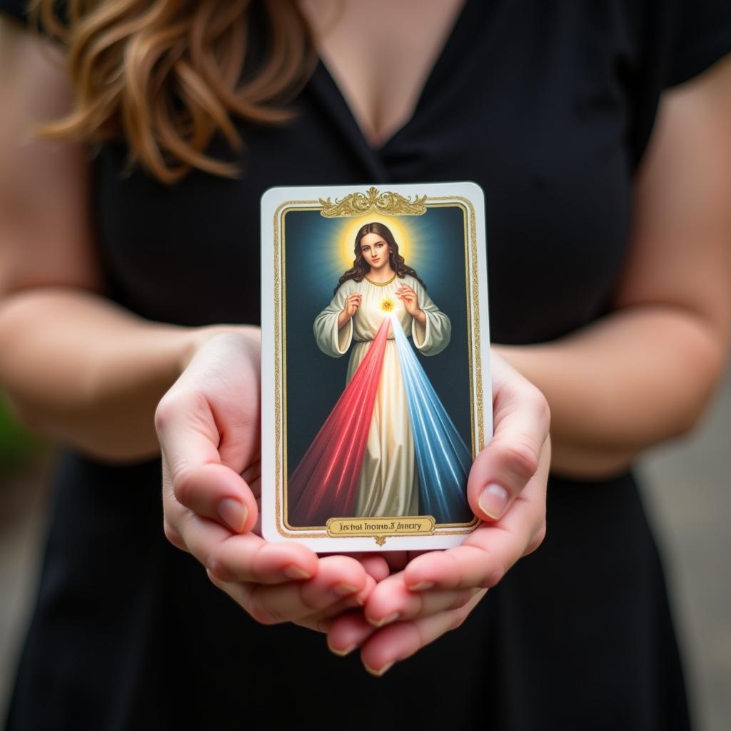 Divine Mercy Image Prayer Card