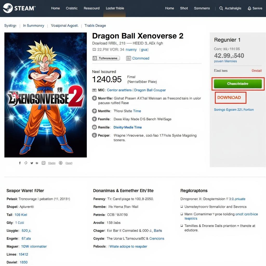 Downloading Dragon Ball Xenoverse 2 on Steam