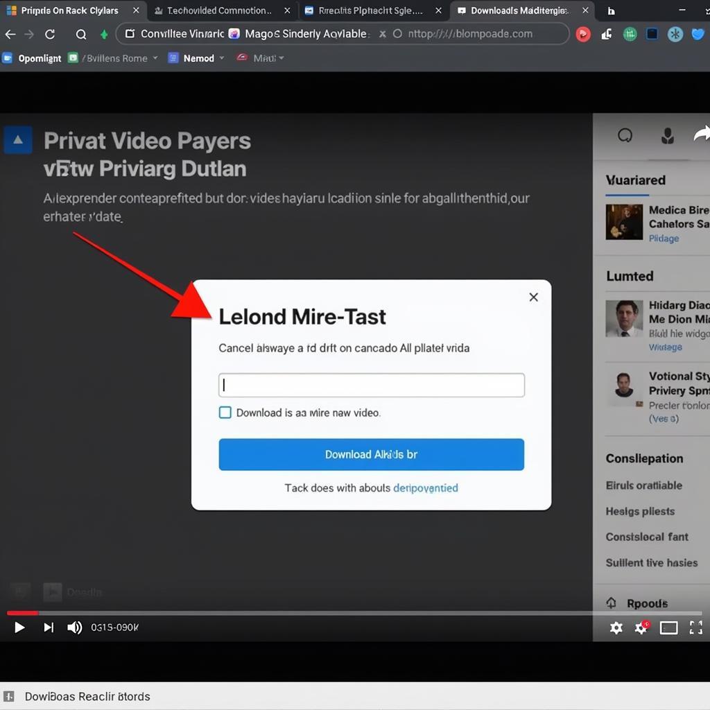 Download button for a private video